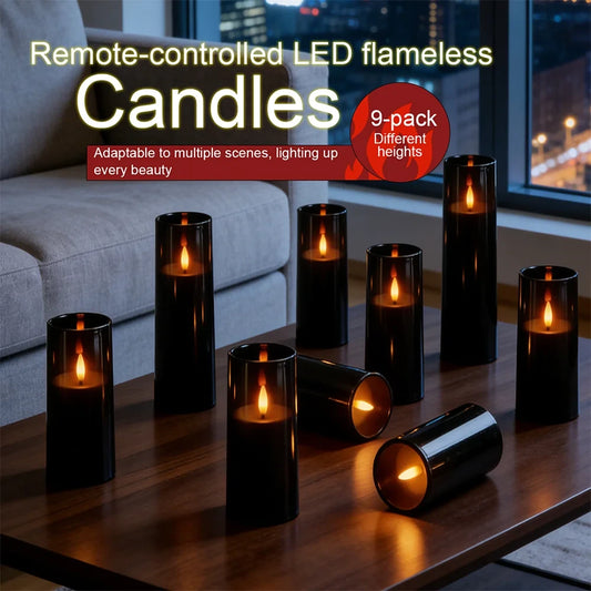 Flickering Acrylic LED Pillar Candles